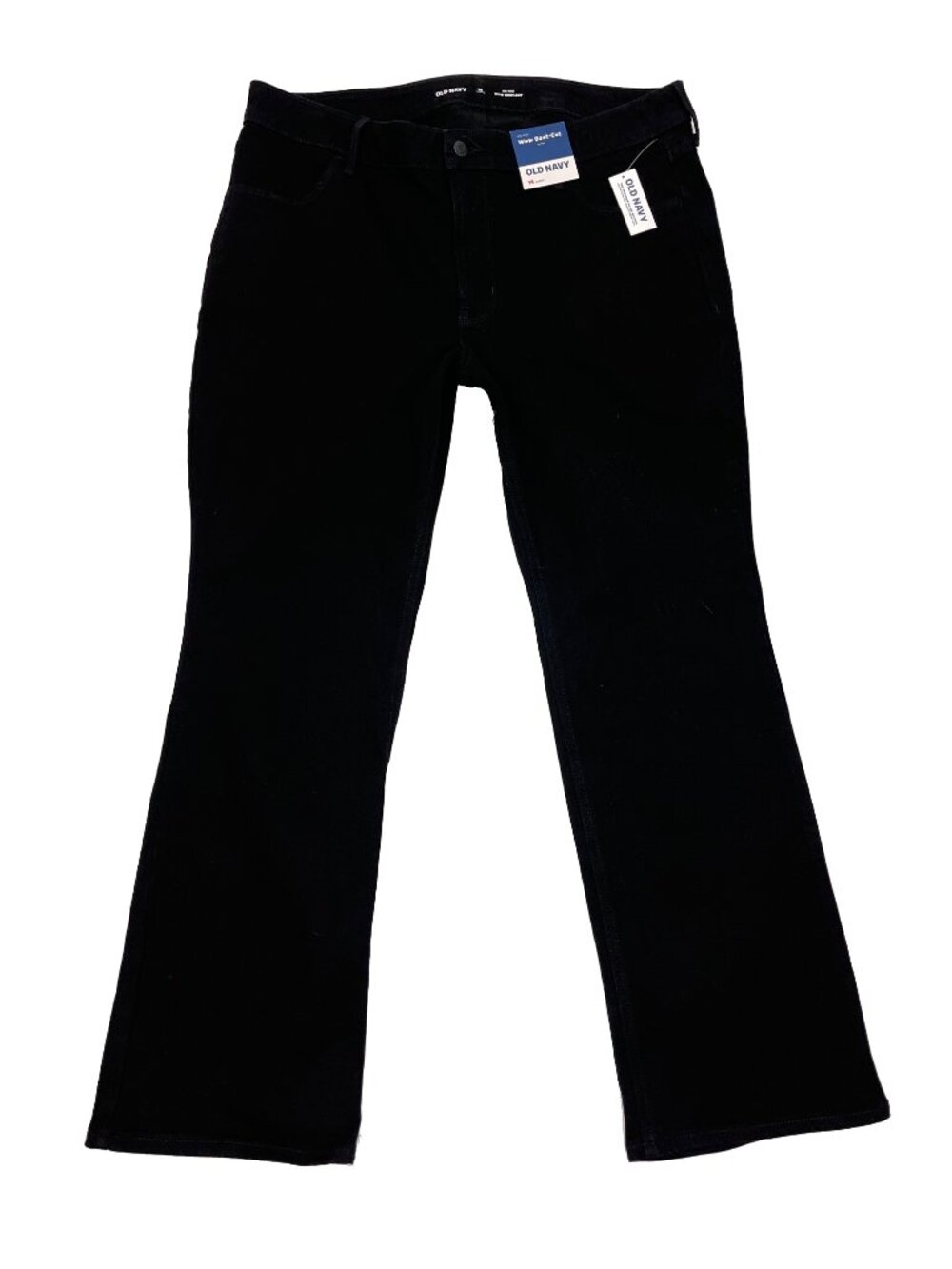 Old Navy NEW NWT Wow Boot Cut Mid Rise Stretch Black Jeans Womens 16 short